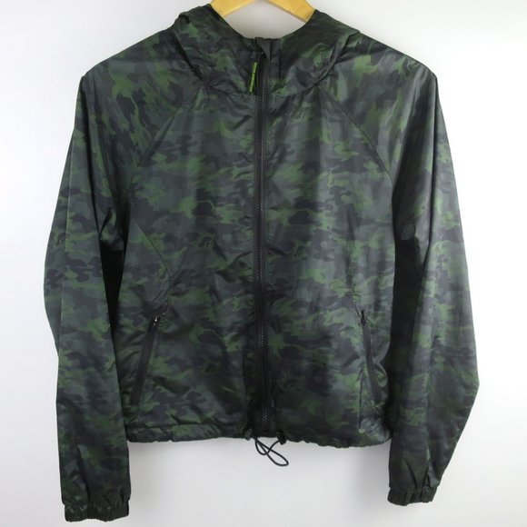 Good American Camo Windbreaker Running Jacket Size 2 (S) - Picture 2 of 9